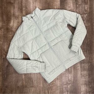 Allfenix Anthropologie Seafoam Quilted Zip-Up Jacket